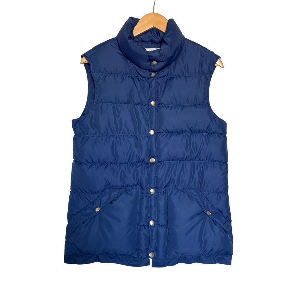 Vintage 70s HOLUBAR Goose Down Vest Boulder Colorado Navy Blue Size XS 80s